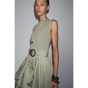 ZARA CONTRAST BELTED DRESS